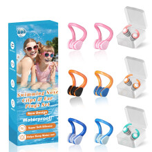 Swimming Nose Clips Ear Plugs for Kids Adults, 9 Pack Waterproof Silicone