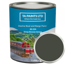 T A Paints PU Enamel Gloss Marine Boat Paint (1L, BS 224 Deep Bronze Green)