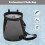 MoKo Rock Climbing Chalk Bag, Drawstring, Black & Grey 2
