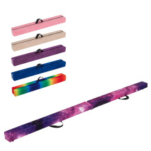 GYMAX 7FT/9FT Folding Gymnastics Balance Beam, Professional Training Beam with Carry Handles, Solid Wood Base and Anti-slip Bottom, Floor Gymnastics