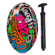Optimum Street Rugby Ball & Ball Pump, Training Ball for Playground & Park Sessions, Highly Visible for Night Games with Enhanced Grip Texture, For A