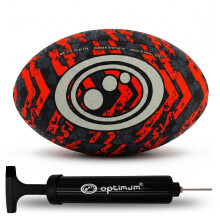 Optimum Street Rugby Ball & Ball Pump, Training Ball for Concrete & Park Sessions, Highly Visible for Night Games with Enhanced Grip Texture, Suitabl