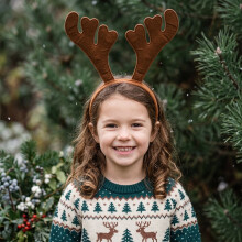 Brown Reindeer Antler Headband Christmas One Size Fancy Dress Accessory