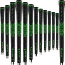 SAPLIZE CC01 Rubber Golf Grips, 13 Grips, 4 Colors Available, Standard/Midsize/Oversize Anti-Slip Rubber Golf Club Grips, Green, Standard Size
