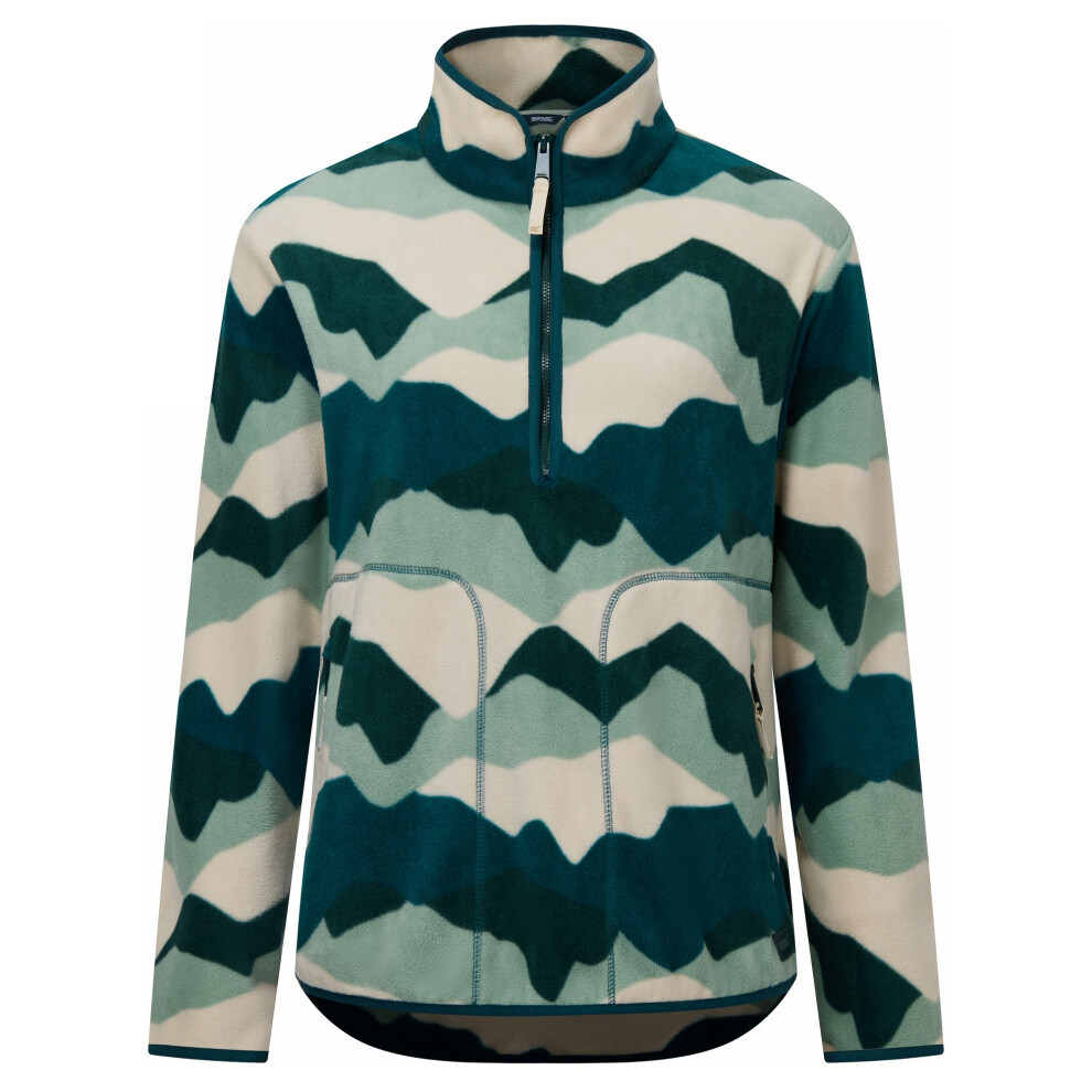 Regatta (18 Uk, Multicoloured) Womens/Ladies Frankie Abstract Mountain Quarter Zip Fleece Top