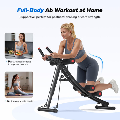MERACH Ab Machine, Dual Track Ab Trainer, Foldable for Home Gym, Black 1