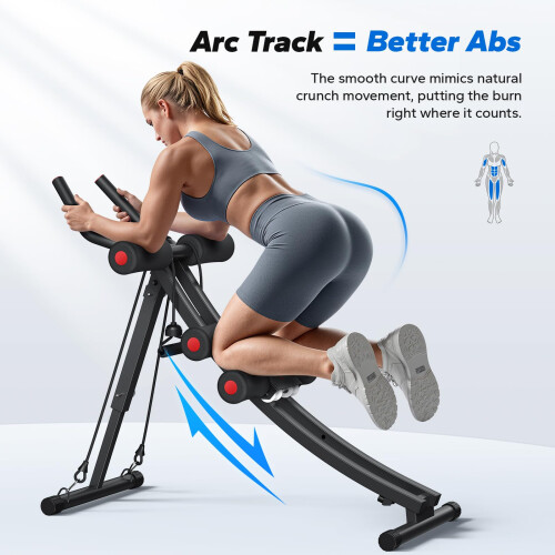 MERACH Ab Machine, Dual Track Ab Trainer, Foldable for Home Gym, Black 2