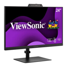 Monitor ViewSonic Videoconferências VG2441V 24" IPS Full HD 1920x1080 Webcam 5MP USB-C HDMI DisplayPort Preto