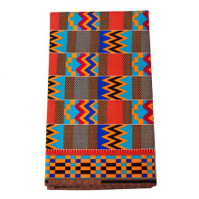 Tela Estampada Geométrica Kente Estilo Ankara para Bricolaje, Materiales de Costura de Tela, Tela Batik de Poliéster para Taparrabos C