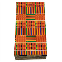 Tela Estampada Geométrica Kente Estilo Ankara para Manualidades de Costura de Ropa, Tela Batik de Poliéster para Taparrabos B
