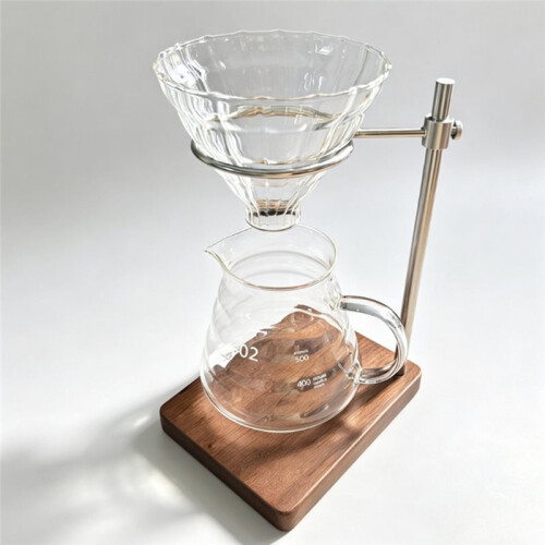 Adjustable Pour over Coffee Stand Set - Solid Wood Dripper Holder for Home Brewing, Drip Filter Coffee Maker Kit 2