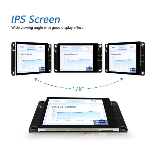 Tela ESP32 ESP32-S3 CYD de 2,8 Polegadas com Resolução de 240x320 e Tecnologia IPS Touch Screen, Microcontrolador Dual-Core de 32 Bits e 240 MHz com