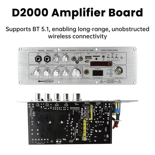 2.1 Channel  Amplifier Board D2000 400W Total Power TPA3221 Chip Multi-Input Support for Audio System US Plug 1