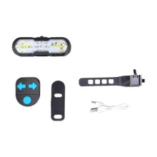 Luz Trasera para Bicicleta con Intermitente USB y Control Remoto, Bocina Impermeable para Bicicleta, Soportes de Montaje