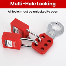 6pcs Lockout Padlocks Heavy Duty Steel Shackle Safety Locks for Industrial Lockout/Tagout Equipment Maintenance