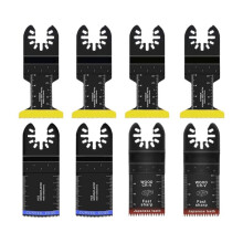 8PCS Titanium Oscillating Tool Blades, Universal Multitool Saw Blades Kit for Metal Wood Plastics Nails, Curved & Tooth