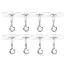 Conjunto de 8 Ganchos Adesivos de Teto Resistentes, Autoadesivos e Fechados, para Decoração de Mosquiteiros, Lanternas e Cortinas.