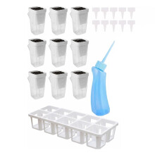 Conjunto de 10 Vasos Autoirrigáveis com Bandeja, Vasos Grossos para Mudas e Jardim Doméstico.