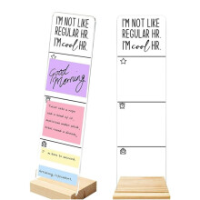 Reminder Sticky Note Monitor Memo Board with Wooden Base for Efficient Note-Taking