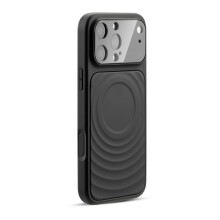 Etui Magnetyczne dla 18 Pro Max z Wzorem Falistej Fali, Stylowe Etui Ochronne na Aparat dla Kobiet, Czarne