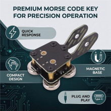 CW Key Dubbele Morsecode-Sleutel, Snelle Respons met Sterke Magnetische Voet, 3,5 mm Jack Type C voor Smartphone