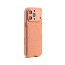 Magnetic Case for 18 Pro Max Wave Ripple Pattern, Stylish Camera Protection Cover for Women Orange Color