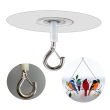 Conjunto de 8 Ganchos Adesivos de Teto Resistentes, Autoadesivos e Fechados, para Decoração de Mosquiteiros, Lanternas e Cortinas.