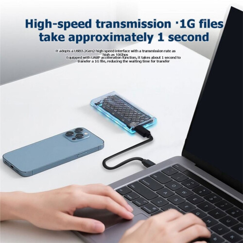 M.2 NVME NGFF Dual Protocol SSD Case RGB Light 10Gbps PCIe SSD Enclosure USB 3.2 Gan2 Type C Clear Hard Disk Box 1