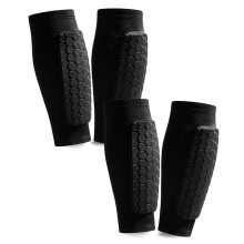 2 Pares de Caneleiras Infantis para Futebol, Mangas de Compressão para Panturrilha com Almofadas em Formato de Colmeia para Futebol, MTB, Esqui e