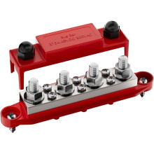 Blocco di Distribuzione 'Alimentazione A Batteria 275A 12V con Barra di Distribuzione per Autoradio, 4 Perni da 3/8", Viti da 6 X 8" per