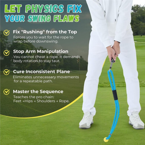 Hand Grip  Swing Speed Rope,  Swing Training Aid for Improving Swing Posture and Core Strength 2