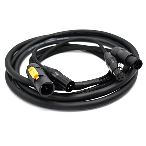 Outdoor 3 Pin DMX Truecon Combo Cable  IP65 XLR True1  Audio Lighting Wire for DJ Speaker Moving