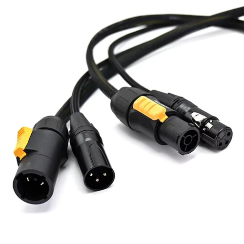 Outdoor 3 Pin DMX Truecon Combo Cable  IP65 XLR True1  Audio Lighting Wire for DJ Speaker Moving 2