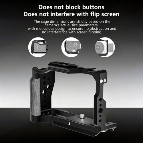 1/4", 3/8" Threaded Hole Camera Cage with Quick Release Plate Base for  R50V Camera Body 1