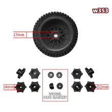 121.5mm RC Short Course Truck Tires Wheels 12-14-17mm Hex Adapters for 1/8 1/10 Slash Arrma Senton HuanQi White
