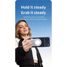 Phone Camera Shutter Grip Powerful Snap Magnetic Camera Master Grip with Dual Color Fill Light for Calls Video A