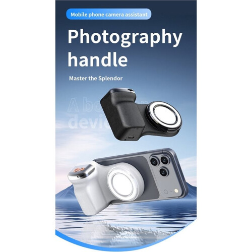 Phone Camera Shutter Grip Powerful Snap Magnetic Camera Master Grip with Dual Color Fill Light for  Calls Video B 1
