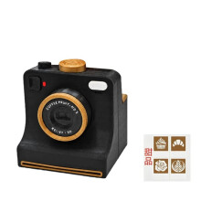 3D-Gedruckte Latte-Kamera im Vintage- mit Austauschbaren Karten, DIY-Latte-Art-Kamera-Werkzeug, One-Touch-Bedienung + 4 Dessert-Schablonen A
