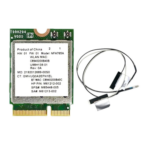 Placa de Rede Sem Fio NFA765 WIFI 6E com Antena Integrada, AX6000 Tri Band M.2 e  5.2 para PC com Windows 10 e 11.