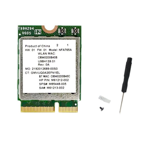 Placa de Rede Sem Fio NFA765 WIFI 6E AX6000 Tri Band M.2 com  5.2 para Laptop e PC com Windows 10 e 11