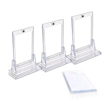 3 Pack 35pt Magnetic Card Holders and Stands with Card Protector Sleeves for Trading Cards Sports Cards, Game Cards