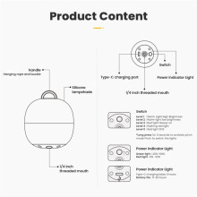 2er-Pack Tragbare Campinglaterne, Wiederaufladbare LED-Picknicklampe, Eiförmige Silikonleuchte zum Zusammendrücken für Stimmungsvolles