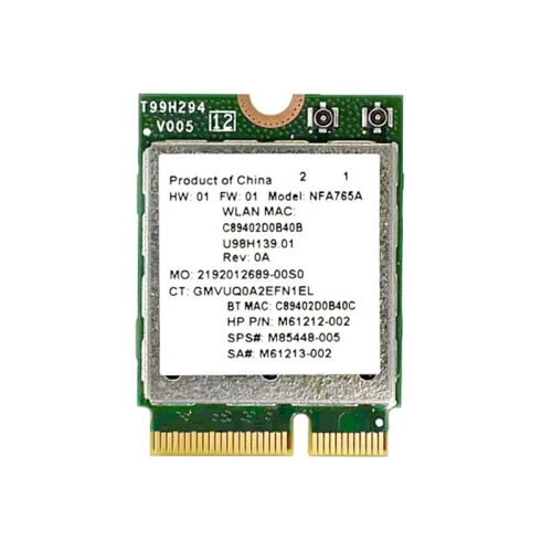 Placa de Rede Sem Fio NFA765 WIFI 6E AX6000 Tri Band M.2 com  5.2 para Laptop e PC com Windows 10 e 11 2