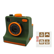 3D Printed Latte Camera Vintage Replaceable Cards DIY Latte Art Camera Tool One Touch Press+4 Dessert Stencils C
