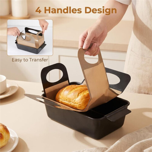 Silikonformsfoder för Brödlimpa 39x49cmx0.7mm Nonstick-Brödslinga med Handtag Vikbar Värmetålig Form 1