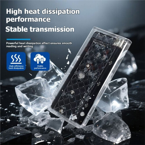 M.2 NGFF Protocol SSD Case RGB Light 10Gbps PCIe SSD Enclosure USB 3.2 Gan2 Type C Clear Hard Disk Box 2