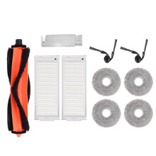Conjunto Completo de 10 Peças para Aspirador Robô para S40 PRO / OV71GL: Pano de Limpeza, Rolo Principal, Escovas Laterais e Filtro Lavável.
