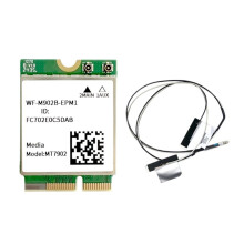 MT7902 WiFi6E Card+2x Antennas 2.4GHz 5GHz 6Ghz Tri Band  5.3 NGFF Wlan Card for WIN10/11 Laptop PC