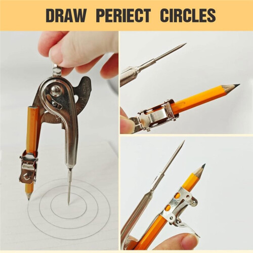 20 Pieces Compass for Geometry Math Compass Bulk Drawing Compass with Pencil for Student School Woodworking Art Drawing 2
