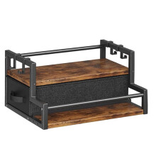 Coffee Syrup Organizer Rack with Coffee Pod Drawers and Cup Hook,2-Tier Coffee Bar Accessories, Wine Bottle Holder Stand